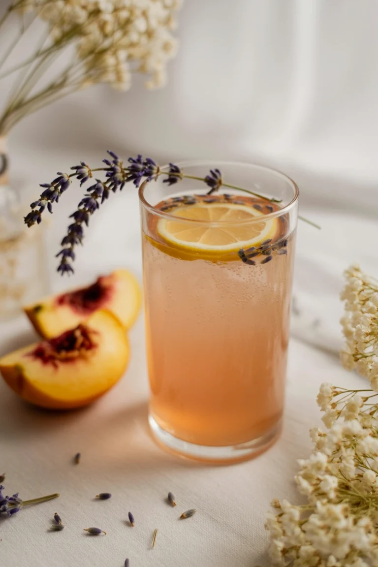 Peach Lavender Lemonade Mocktail