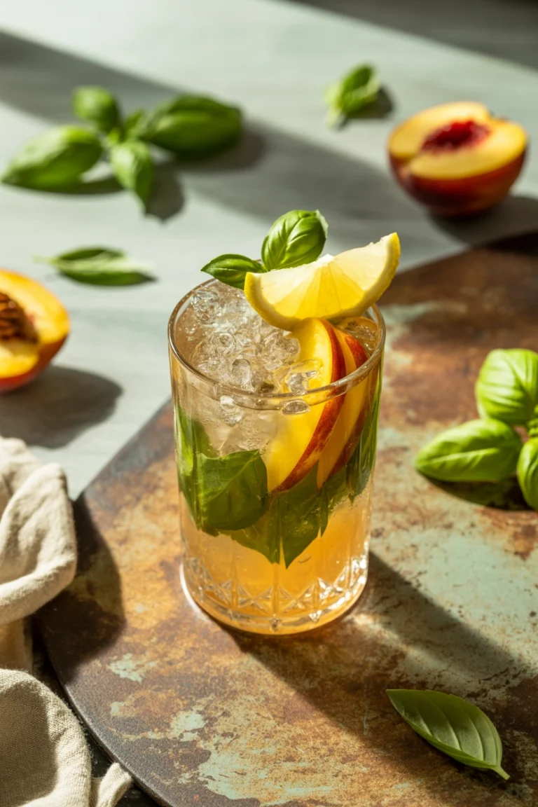 Peach Basil Smash: The Bourbon Cocktail Your Backyard Has Been Waiting For