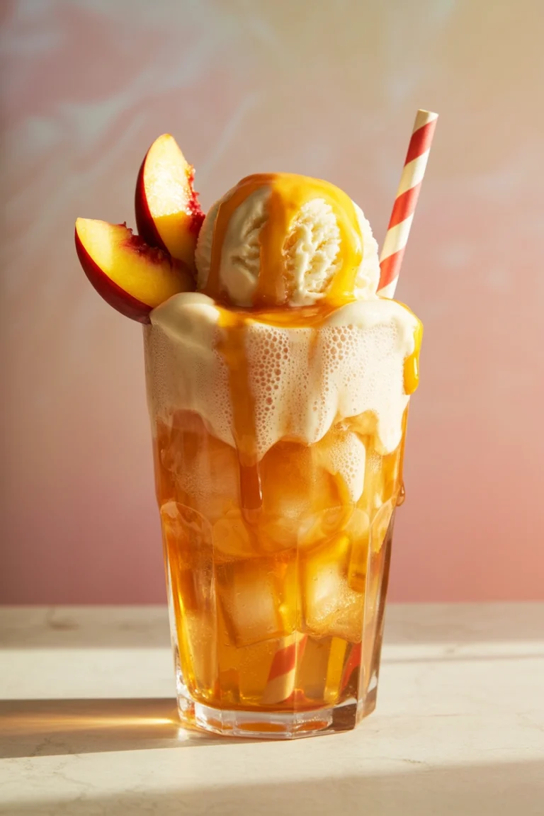 Peach Soda Float Mocktail: A Fizzy, Creamy Summer Sipper