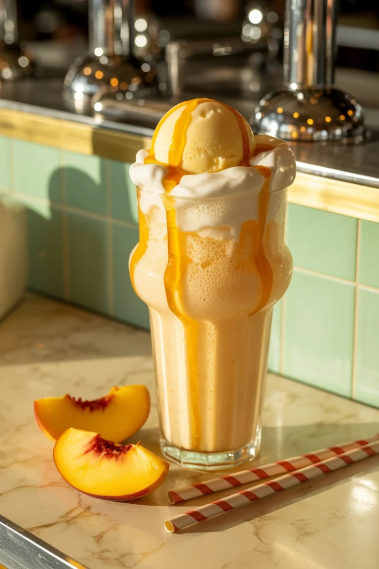 Peach Vanilla Cream Soda Mocktail