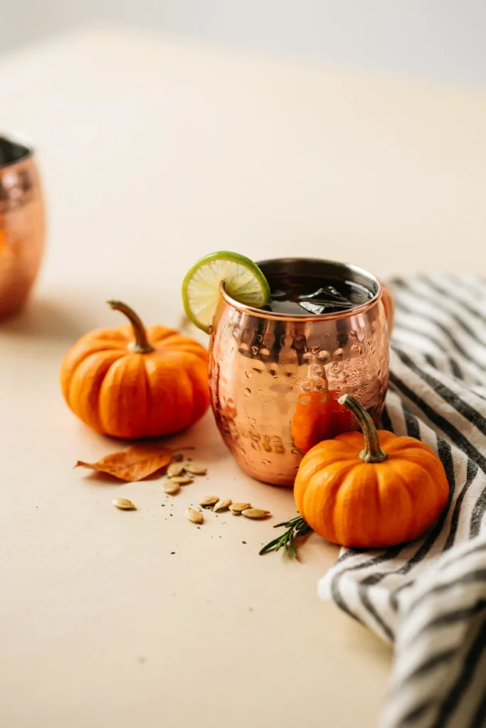 Dark and Stormy Night cocktail in a copper mug