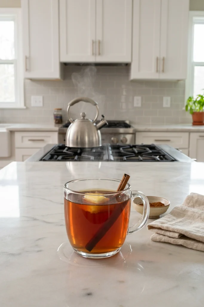 Mulled Wine mug with orange wheel and cinnamon stick